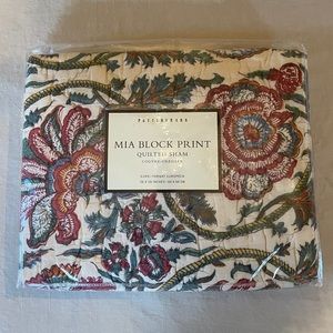 Pottery Barn Mia Block Print Quilted Euro Shams